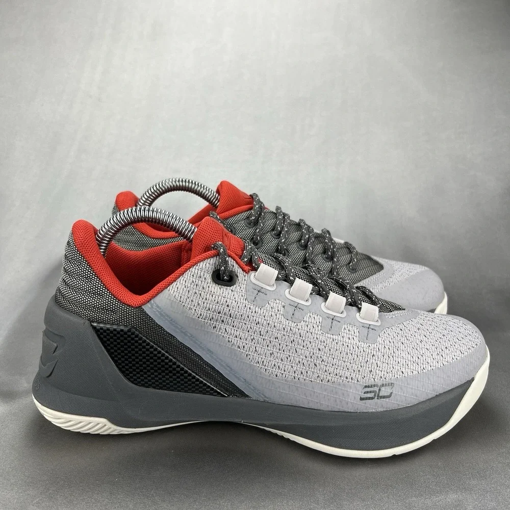 Under Armour Steph Curry Youth Size 6Y Grey/Orange Basketball Shoe 3Z6 Low Kids‎
